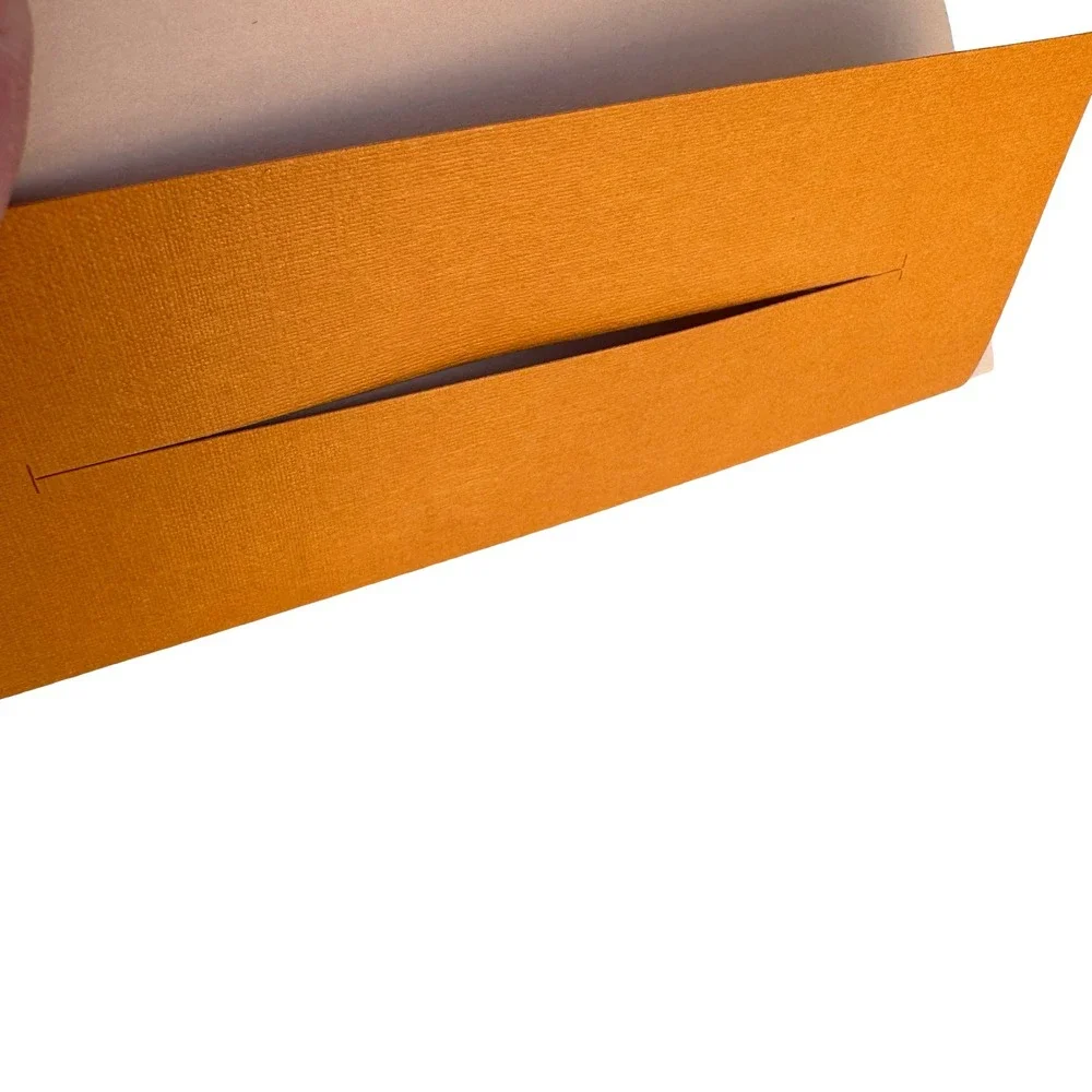 Louis Vuitton Saffron Orange Texture Paper Card Holder Receipt Envelope Lot of10